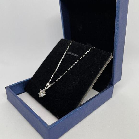 Moissanite Diamond Necklace 2 Carat Pendant Fine Jewelry 925 18k Gold - Picture 5 of 11